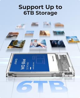 Mrs. Jones Externe harde schijf behuizing USB 3.0 naar SATA III 5 Gbit/s - 7mm 95mm 2.5 inch HDD SSD - gereedschapsvrij UASP-versnelling - transparant . — thumbnail 5