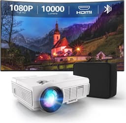 Draagbare Bluetooth Mini Projector - 10000 Lux 1080P HD Beamer voor Thuis en Buiten — thumbnail 1