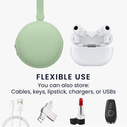 kwmobile siliconen tasje voor draadloze oordopjes in-ear Headphones hoesje - Headset etui 8 x 8 cm - Beschermhoes met rits in pastelgroen — thumbnail 4