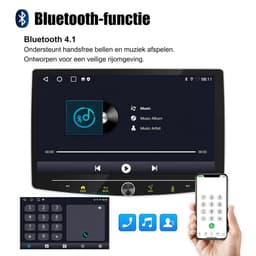 ESSGOO 1DIN Autoradio auto met 10,1 Inch 360° draaibaar scherm - DAB+ autoradio geschikt voor CarPlay en Android auto - Android 15 4 + 64 GB - Bluetooth FM RDS - multimediaspeler - 12LED-achteruitrijcamera - microfoon — thumbnail 2