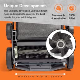 Elektrische Graskrachtborstel 1800W - Kunstgras Stofzuiger & Veegmachine met 45L Opvangzak, 5 Hoogte-instellingen en 380mm Werkbreedte — thumbnail 3