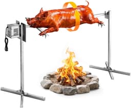 VEVOR Speenvarkengrill, Lamsgrill, Spitgrill, Rotisseriegrill 1321 mm, AC 220-240V, 8-Traps Elektrische Rotisseriegrillset met Een Draagvermogen van 40 Kg, 38W Motor, Grillset Voor Feestjes — thumbnail 1