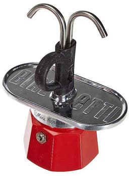 Bialetti Mini Express Rood 2 Kops – Inclusief 2 Espressokopjes – Aluminium Espressopot – Iconisch Italiaans Design — thumbnail 3