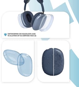 Shieldcase TPU Cover bescherming geschikt voor Airpods Max 1/2 - Schokbestending - Beschermhoes voor koptelefoon - Donkerblauw — thumbnail 3