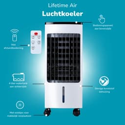 Lifetime Air Aircooler met Koelelementen - Ventilator, Luchtbevochtiger en Luchtkoeler - 55dB - Afstandsbediening en Timer - Watertank 4L - 22 x 24 x 53,5 cm — thumbnail 2