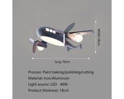 Moderne Dimbaar LED Plafondlamp Kinderkamer Vliegtuig 48W - Wit/Warm/Koud Licht - Ø60cm of Ø70cm