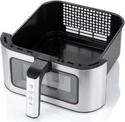 Dubbele Mand Airfryer - Heteluchtfriteuse - Gezond Koken - Dubbele Kook Synchronisatie - 12L Totale Capaciteit - Zwart RVS — thumbnail 3