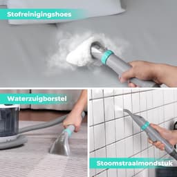Stofzuiger met stoomfunctie en tapijtreiniger - 3-in-1 reiniger met heet water (60°C) en stoom (100°C) - Dubbele tank (1,8L schoon / 1,3L vuil) - Voor tapijt, bank, auto en vloeren - Inclusief reinigingsmiddel — thumbnail 5
