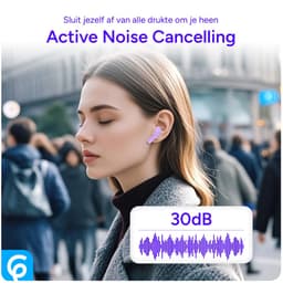 SBG Draadloze Oordopjes - Noise Cancelling - Headset - Bluetooth 5.4 - Earbuds oplaadcase - LED Display - Met Microfoon - Extra dopjes - Paars — thumbnail 3