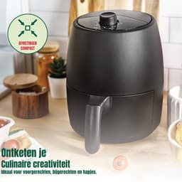 Quvo® Mini Airfryer - Heteluchtfriteuse - Airfryer - Zwart - 22cm x 28cm x 27cm — thumbnail 5
