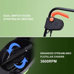 Elektrische Grasmaaier - Grasmaaier met Kabel - Gazon Onderhoud - 3 Maaihoogtes - 32cm Snijbreedte - Groen — thumbnail 2