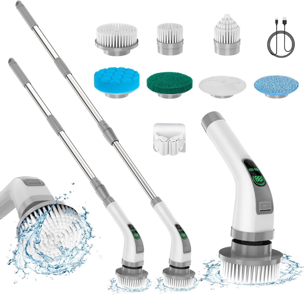 VH Supplies®Schrobmachine - Poetsmachine - Schrobzuigmachine - Incl. 7 Borstelkoppen — afbeelding 1