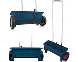 Aurixi® Strooiwagen – Meststofstrooier Met 12 Liter Vulvolume – Meststrooier – Zoutstrooier – Te Gebruiken Voor Gazonmest - Blauw - 56cm x 17cm x 22cm