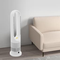 Ventilator Toren - Vloerventilator Bladloos - Zomerse Koelte - Afstandsbediening Inclusief - 67cm Hoog - Wit Zilver — thumbnail 2