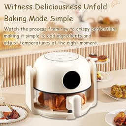 Heteluchtfriteuse - Dubbele Airfryer - Gezond Koken - Stoom Frituurmodus - 26 x 23 x 21 cm — thumbnail 3