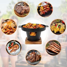 Draagbare Mini Grill - Tafel BBQ - Compact Grillen - Rookvrij Ontwerp - 844 Gram - Zwart — thumbnail 2