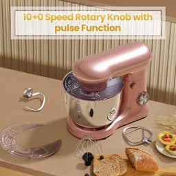 Keukenmachine - Mixer Deegmachine - Bakken en Koken - Krachtige Planetaire Beweging - 5 Liter Kom - Roze — thumbnail 2