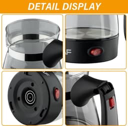 Elektrische Turkse Koffiemaker met Handvat, 500ml RVS Koffiekan — thumbnail 5