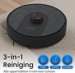 Chesto T2 Pro 3-in-1 Robotstofzuiger met Dweilfunctie – 5000 Pa - Geschikt voor Dierenharen - LDS navigatie - App-besturing — thumbnail 3