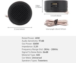 4-pack 500W hoogrendement mini-dome-tweeter met hoge frequentie auto-audio — thumbnail 4