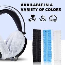 Elastische Hygienehoesjes hoofdtelefoon - 100 stuks - niet-geweven stof hoofdtelefoon covers - vervangende Hygienehoesjes hoofdtelefoon - elastisch stretch - universeel - cover hoes 11cm - voor thuis, sport en kantoor - Zwart — thumbnail 2
