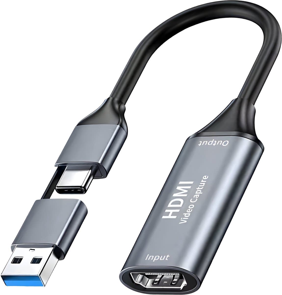 Qost - Capture Card HD - Video / Game Capture - 1080P HD - HDMI naar USB-A / USB-C - Cam Link - Video Grabber - Streamen — afbeelding 1