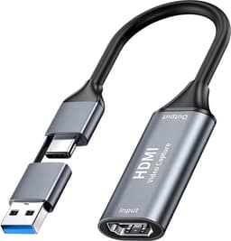 Qost - Capture Card HD - Video / Game Capture - 1080P HD - HDMI naar USB-A / USB-C - Cam Link - Video Grabber - Streamen — thumbnail 1