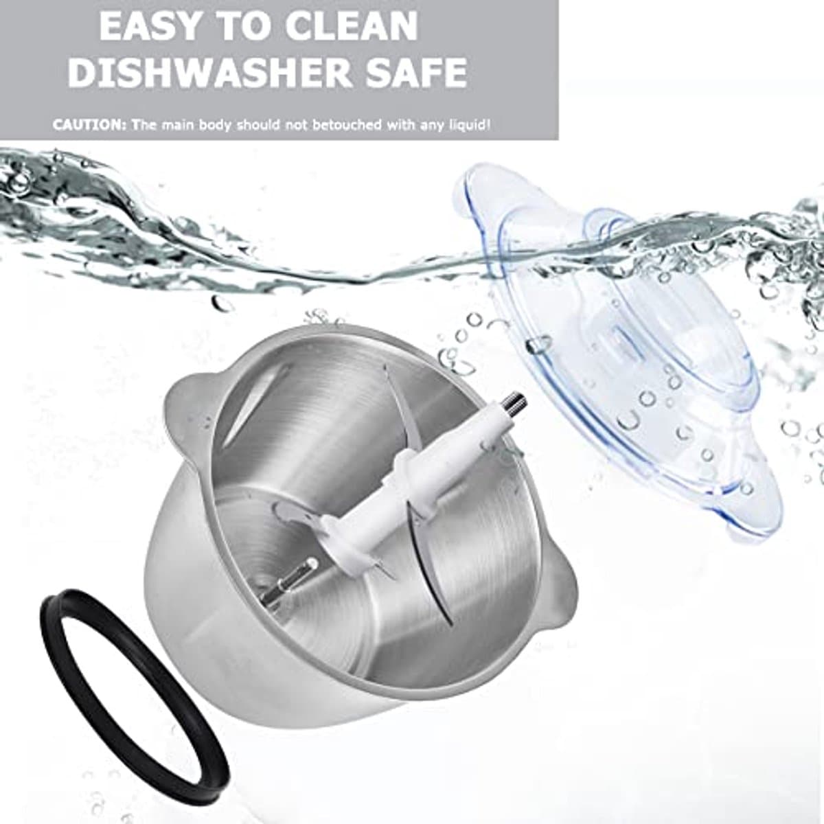 Mini Food Chopper 400W - Elektrische Groentehakker en Babyvoeding Chopper met Roestvrijstalen Kom — afbeelding 1