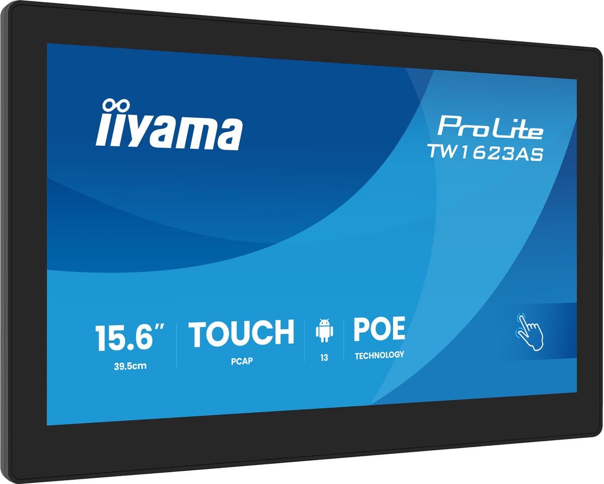 iiyama TW1623AS-B3P computer monitor 39,6 cm (15.6") 1920 x 1080 Pixels Full HD LED Touchscreen Zwart — afbeelding 1