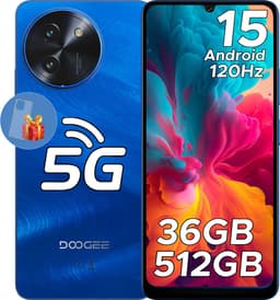 DOOGEE Note59 Pro+ 5G - Mobiele telefoon - Smartphone - 36 GB RAM+ 512 GB ROM - Android 15 - 6,75 in HD+ 120 Hz - 6250mAh/18W - UNISOC T8200 - Camera 50 MP - Face ID - GPS - Blauw — thumbnail 1