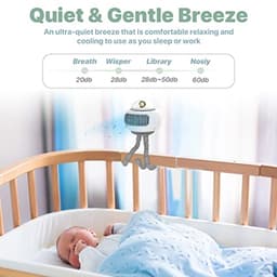 Stille USB-ventilator voor kinderwagens - Oplaadbaar, 4 Snelheden, Flexibel Statief en Handheld Gebruik — thumbnail 2