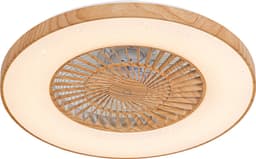 QAZQA climo - Landelijke LED Dimbare Plafondventilator met lamp met Dimmer - 1 lichts - Ø 60 cm - Naturel - Woonkamer | Slaapkamer | Keuken — thumbnail 1