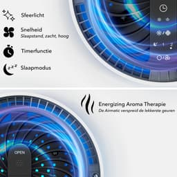 Blanc Square Air Purifier Pro - Luchtreiniger met 2 vervangbare HEPA13 filters + koolstoffilter - Werkt tegen huisstofmijt, hooikoorts, allergie, stof - Clean Air Aroma functie — thumbnail 5