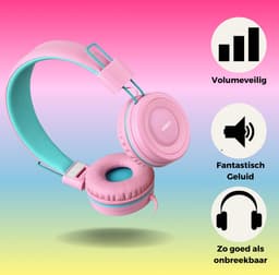 WiseQ Kinderkoptelefoon met Draad – Koptelefoon Kind – Hoofdtelefoon met Kabel – Met Microfoon – Geluidsdempend – Volumebegrenzer - Roze / Unicorn-Bubblegum — thumbnail 5