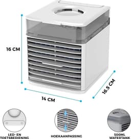 Luchtkoeler Klein - Draagbare Luchtkoeler - Luchtbevochtiger - Airco Koeler - Bureau Ventilator — thumbnail 4