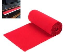 Zachte Rode Piano Key Cover Toetsenbord Stofkap - Loper voor Piano - Pianoloper - Stof op piano voorkomen