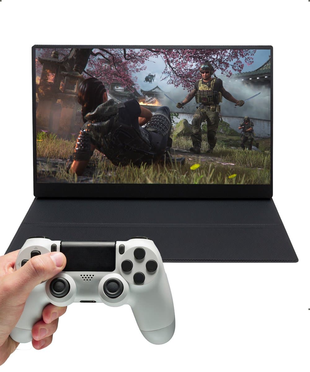 Pora&Co - IPS Portable Game Monitor - Beeldscherm 18.5 Inch - HDMI & USB-C - Full HD - Computerscherm - Draagbare Monitor — afbeelding 1