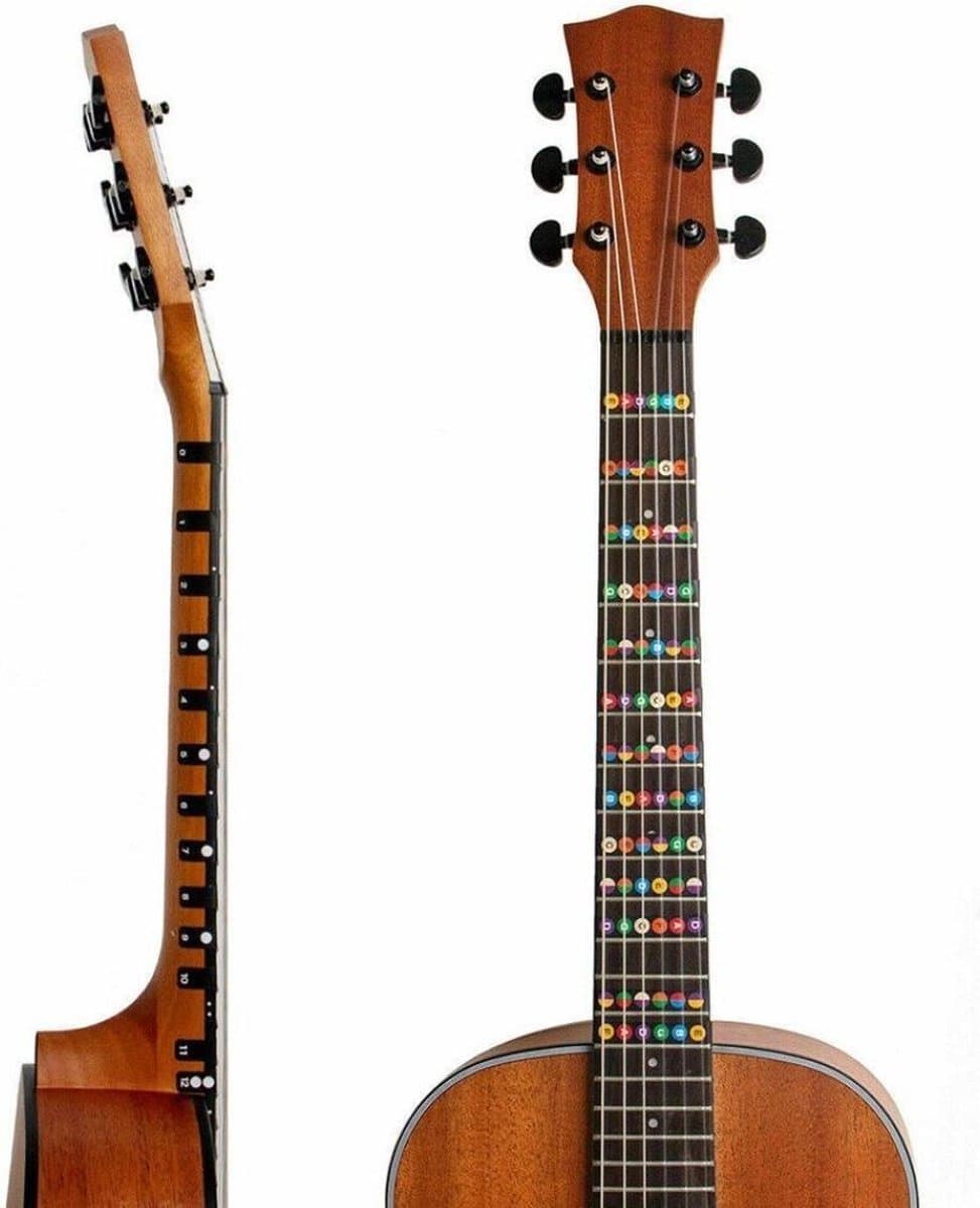 CHPN - Gitaar sticker - Oefensticker voor gitaar - Fretboard - Fretboard Labels voor 6-snarige Akoestische en Elektrische Gitaren - Notities Map Stickers & Decals - Gitaar leren spelen - Noten stickers — afbeelding 1