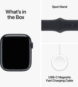 Apple Watch Series 9 - GPS + Cellular - 45mm - Midnight Aluminium Case with Midnight Sport Band - M/L — thumbnail 5
