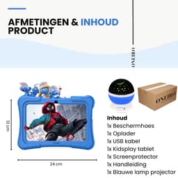Oneiro Kindertablet KIDSPLAY 7 inch BLAUW - Kindertablet vanaf 3 jaar - Ouder Control App - Beschermhoes - Android 11 – 3000 Mah Batterij - Roze — thumbnail 5