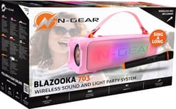 N-Gear Blazooka 703P - Bluetooth Speaker - Karaoke Set - Party Box met Microfoon - Roze — thumbnail 2