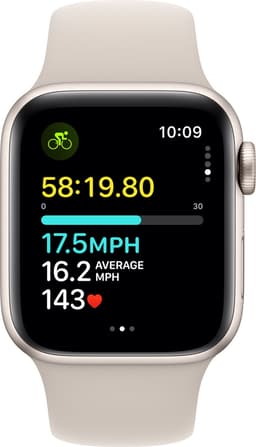 Apple Watch SE 2023 - GPS + Cellular - 40mm Starlight Aluminium Case with Starlight Sport Band - M/L — thumbnail 5