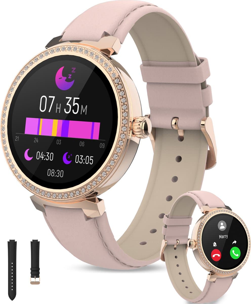 Denver Smartwatch Dames - Android & iOS - Volledige Belfunctie - Sporthorloge - Hartslagmeter - Saturatiemeter - Slaapmonitor - SWC342RO - Roze — afbeelding 1