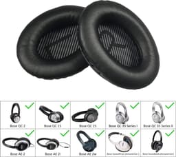 Set Oorkussens geschikt voor Bose QuietComfort 35 ii / 35 / 25 / 15 / 2 / Soundtrue - Soundlink Around-Ear AE2 / AE2W / AE2I - Oorkussens voor koptelefoon - Ear pads headphones zwart / blauw — thumbnail 5