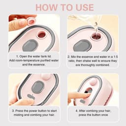 Elektrische stoomborstel, oplaadbaar, massagekam met luchtkussen en elektrische spray, 3-in-1 haarstoomborstel, voor alle haartypes — thumbnail 5