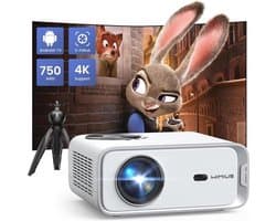 5G WiFi Bluetooth-beamer - 15.000 lumen Full HD 1080P-projector met 4K-ondersteuning en 4P/4D-correctie