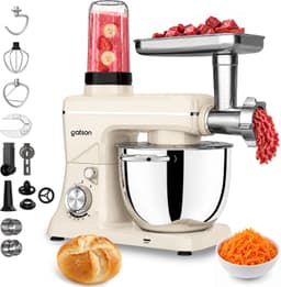 Gatson Multifunctionele Keukenmachine - Blender, Vleesmolen, Koekjesmaker & Groentesnijder - Keukenmixer - Keukenrobot - Foodprocessor - Mixer Met Mengkom — thumbnail 2