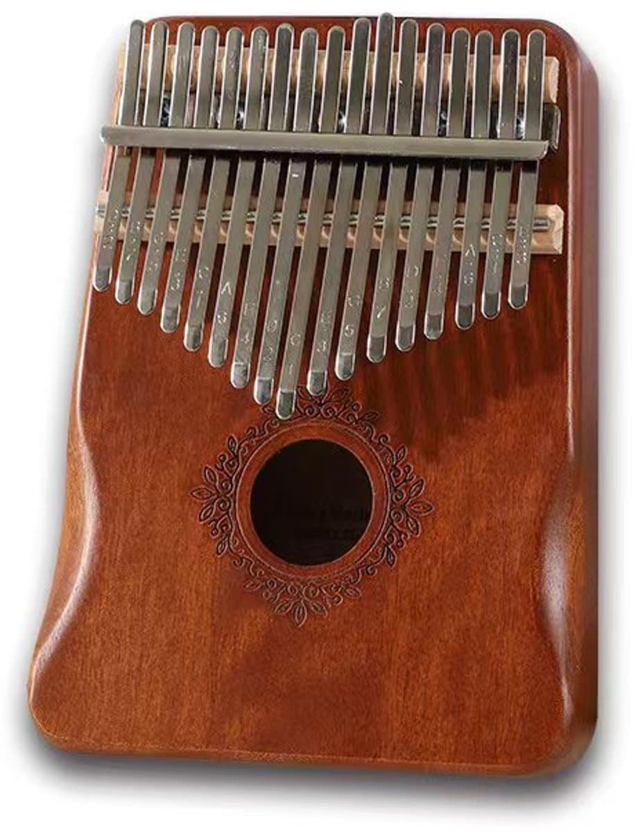 Kalimba Duimpiano 17 Tonen- met Muziekboek en Accessoires- Bloem — afbeelding 1