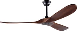 DESMIU Plafondventilator – 152 Cm – Stil En Omkeerbaar – Hout En Metaal – Zwart En Donker Walnoot – Zonder Verlichting Met Afstandsbediening — thumbnail 2