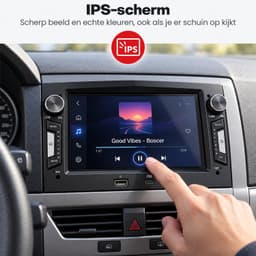 Boscer 2 Din Autoradio met Draadloos Apple CarPlay & Android Auto - Geschikt voor Opel Corsa D, Astra H, Zafira B & Meriva A - 7 inch IPS Touchscreen - USB-A & USB-C - Bluetooth Handsfree - FM-radio met RDS - 12 LED-achteruitrijcamera & Microfoon — thumbnail 4